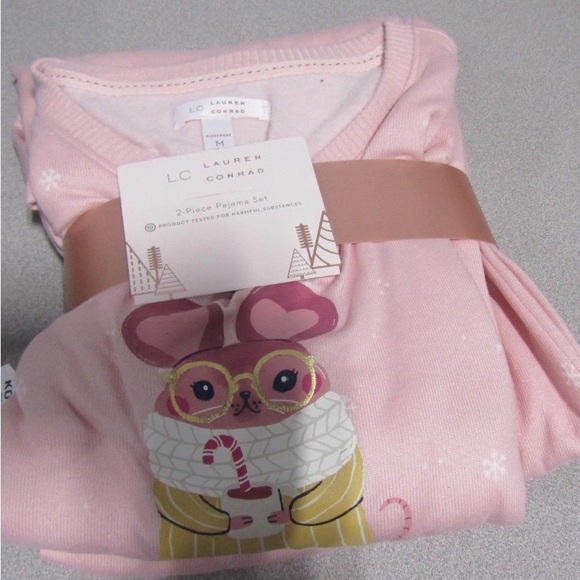 NWT Kohl's LC Lauren Conrad Pink Pajama Set.  Size M Long - Picture 4 of 4